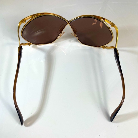 DIOR 80s Vintage Butterfly Oversized Sunglasses: Sable, Brown, Logo, Gold - Picture 14 of 17